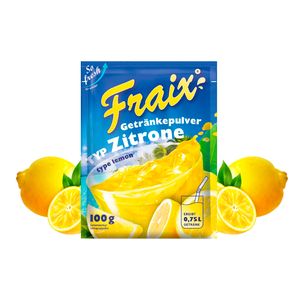 FRAIX Getränkepulver Zitrone, 25er Pack (25 x 100g) Fruitt Instant Pulver Vorteilspack mit Zitrus Geschmack