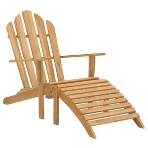 HOMMIE Adirondack-Stühle mit Fußteil 2 Stk. Massivholz Teak, 32,2 kg
