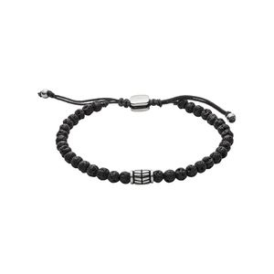 Fossil Herren Armband Textil Edelstahl Stein schwarz JF02887040