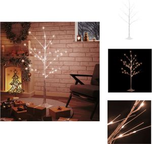 vidaXL Choinka LED brzoza ciepła biel 48 LED 120 cm - Choinki świąteczne