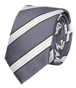 Fabio Farini Schmale Krawatten in Farbton Grau 6cm, Breite:6cm, Farbe:Gentle Grape & Grey Moth & Black