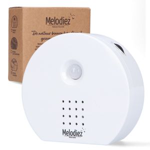 Melodiez Vogelgeräusche Häuschen mit Sensor – Box inkl. Batterien & 4 natürliche Vogel-, Ozean- & Dschungelklänge – Weiß