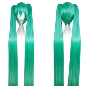 Cosplay Perücke mit sehr langen Zöpfen für Hatsune Miku Fans | 130cm | Farbe: Grün