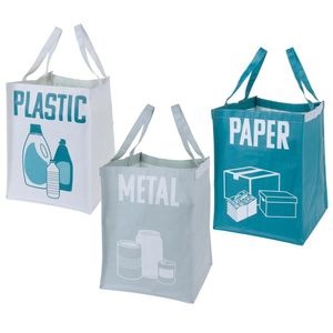 Storage Solutions Recycling Tasche 3er Set aus Polyester mehrfarbig 39cm x 30cm x 30cm