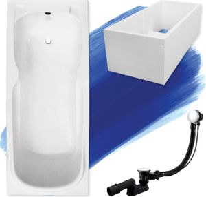 BADLAND Badewanne Rechteck Majka 150x70 mit Ablaufgarnitur, Füßen und Wannenträger GRATIS