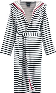 Cawö Damenbademantel mit Kapuze 1243 Farbe schwarz-weiß Größe 38
