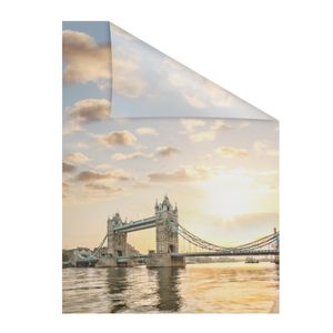 Lichtblick Fensterfolie selbstklebend, Sichtschutz, Tower Bridge - Orange 100 cm, 100 x 100 cm (B x L)