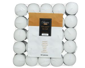 Kaemingk White Wax Teelight Pack 50