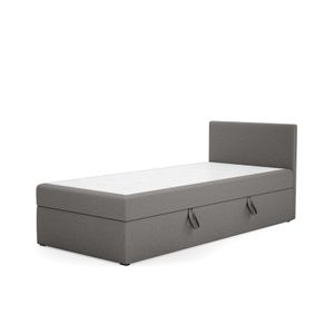 MEBLITO Boxspringbett Menorca Mini Basic Bett mit Bettkästen Matratze H3 Seite: Rechts 80x200 cm Grau (Lux 06)