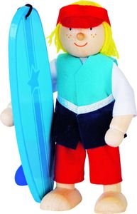 goki 51628 Biegepuppe Surfer, bunt (1 Stück)