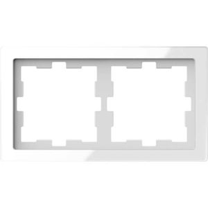 Merten Rahmen 2-fach Abdeckung System Design Weiß MEG4020-6520 Abdeckrahmen Glas