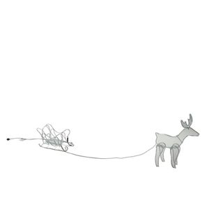 Ambiance Weihnachtsdeko Rentier mit Schlitten 14 m Lichterkette