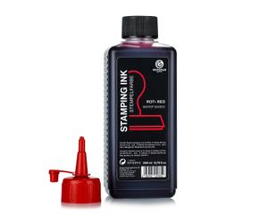 Stempelfarbe für Stempelkissen und Selbstfärber ohne Öl, rot 250 ml