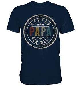 Bester Papa der Welt Vatertag Geschenk Vintage Vater T-Shirt – Navy / L