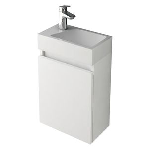 Badmöbel Set mit LED Badspiegel Waschbecken mit Unterschrank Gäste WC Waschtisch
