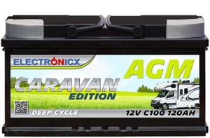 Electronicx Caravan Edition Batterie AGM 120 AH 12V Wohnmobil Boot Versorgung