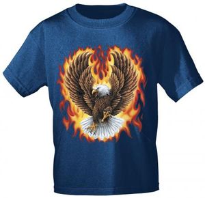 T-Shirt Print | Feuerwehr Adler in Flammen | Gr. S-XXL |10590 Color - Navy Größe - XL