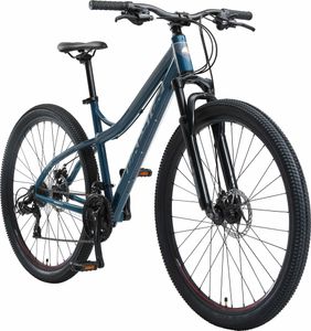 BIKESTAR Hardtail Aluminium Mountainbike 29 Zoll, 21 Gang Shimano Schaltung mit Scheibenbremse | 18 Zoll Rahmen MTB Erwachsenen- und Jugendfahrrad | Blau & Grau