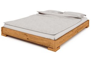 Bett VENTO-E 160 x 200 aus Massivholz, ohne Kopfteil, Naturgeölt