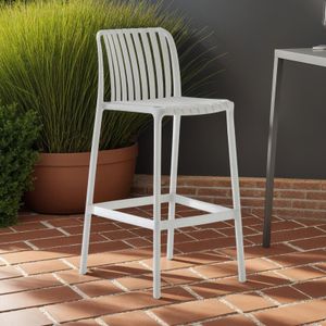 Outdoor Barhocker MAREO im 2er Set in weiß - stapelbar & wetterfest mit Lehne, für Balkon Garten und Terrasse, UV-beständig langlebig und pflegeleicht Outdoor Barhocker MAREO im 2er Set in weiß - stapelbar & wetterfest mit Lehne, für Balkon Garten und Terrasse, UV-beständig langlebig und pflegeleicht