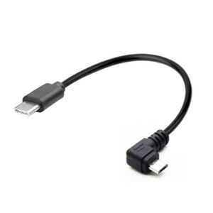 Ladekabel Datenkabel - USB Typ C auf micro USB - 20 cm Schwarz