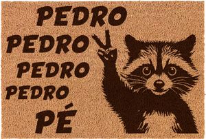 Śmieszna Wycieraczka z Kokosu „PEDRO PEDRO PEDRO PE” – Antypoślizgowa Mata z Szopem do Przedpokoju i Wejścia