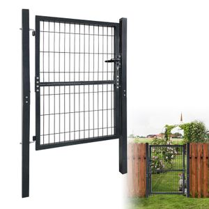 Sessamen-LP 125 x 100cm záhradná brána záhradná brána plotová brána vrátane zámku dvere, brána, plotová brána, plotové dvere, záhradné dvere, záhradný plot (antracit, 125 * 100cm)