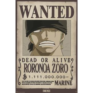 One Piece Poster Wanted Roronoa Zoro Wano 91,5 x 61 cm