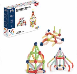 Magnetická stavebnica 66ks - Solid Color Magnetic Sticks