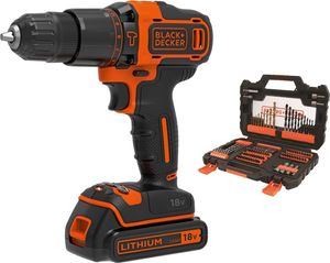 Black & Decker BDCHD18S1A 2-Gang Akku Schlagbohrschrauber 18V 1x Akku Zubehör