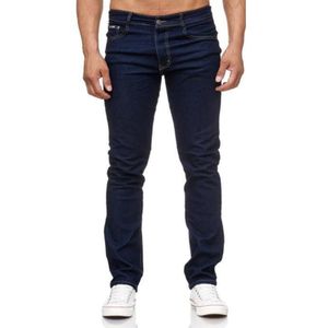 Herren Jeans Hose Regular Fit Dunkelblau Gerades Bein Stonewashed 805-DUNKELBLAU (48) W34-L32