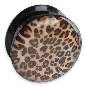 viva-adorno 1 Stück 10mm Flesh Plug Tunnel Acryl Schraubverschluss Leopard Animal Print 4-24mm Z554