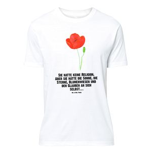 Mr. & Mrs. Panda Größe XL T-Shirt Blume Mohnblume - Weiß - Geschenk, T-Shirt mit Spruch, Schlafshirt, Junggesellenabschied, Religion, Garten, Selbstliebe, Sprüche, Blumen