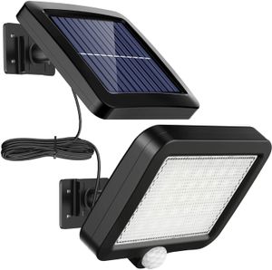 LED-Solar-Außenwandleuchte Solarlampen für Außen mit Bewegungsmelder, 56 LED Strahler Außen