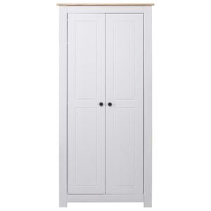 vidaXL Kleiderschrank Weiß 80×50×171,5 cm Kiefer Massiv Panama Serie