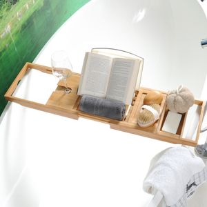 KESPER Badewannenablage aus Bambus, ausziehbar von 70-105 cm x 22 x 4,4 cm, 92703