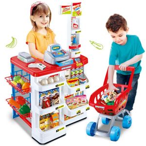Coemo Supermarkt Deluxe mit Einkaufswagen, Kaufmannsladen für Kinder