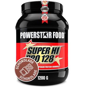 Powerstar SUPER HI PRO 128 | Mehrkomponenten Protein-Pulver 1,2kg | Höchste Biologische Wertigkeit | Protein-Shake zum Muskelaufbau | Chocolate