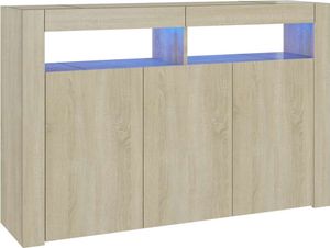vidaXL Príborník s LED osvetlením Dub Sonoma 115,5x30x75 cm