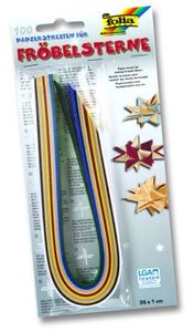 folia Faltpapierstreifen für Fröbelsterne Weihnachtsfarben 350 x 10 mm 100 Stück