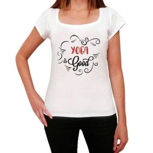 Damen Grafik T-Shirt Yoga ist gut – Yoga Is Good – Öko-Verantwortlich Vintage Jahrgang Kurzarm Lustige Druck Geburtstag Geschenk Frau