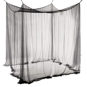 Baldachin aus Polyester, Schöner Betthimmel, Größe Mückennetz, Moskitonetz für Doppelbett (Schwarz)