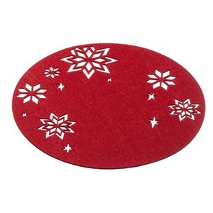 4 Stück Platzset 35 cm Rot Filz ausgestanzte Sterne Weihnachten