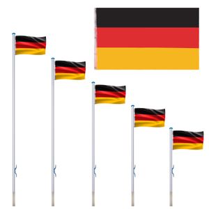 XMTECH 650cm Fahnenmast inkl. Deutschland Fahne Flagge, Aluminium Flaggenmast Fahnenmasten