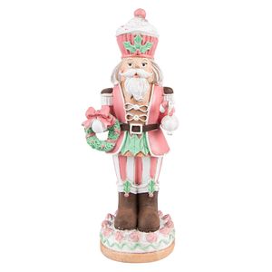 Clayre & Eef Figur Nussknacker 24 cm Rosa Polyresin