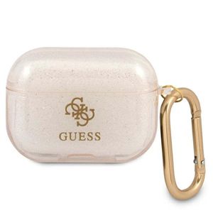 Guess GUAPUCG4GD trblietavé puzdro pre Apple AirPods Pro, zlaté