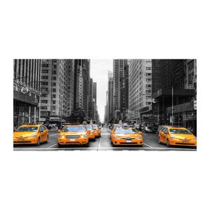 Tulup® Acrylglas - 140 x 70 cm - Bild auf Plexiglas Acrylglas Bild - Dekorative Wand für Küche & Wohnzimmer - Fahrzeuge - Taxis New York - Gelb