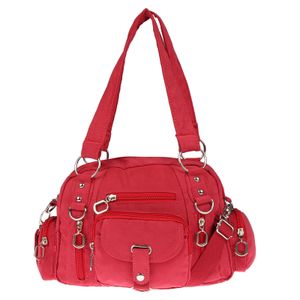 Damenhandtasche Schultertasche Tasche Umhängetasche Canvas Shopper Crossover Bag Rot