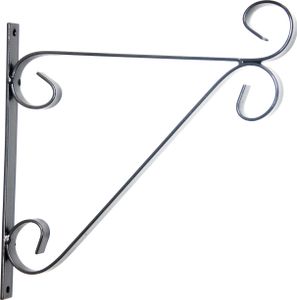 Wandhaken L mit Schnörkel aus Eisen in schwarz 29 cm – Für Laterne & Blumenampel