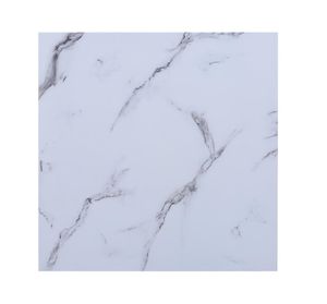Glasplatte 60x60x0,6 cm mit Facettenschliff - Marmoroptik weiß